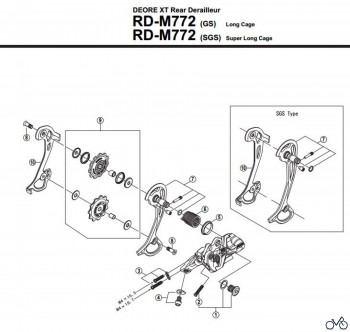 Shimano B-Axle Assembly Kit für RD-M772 Y-5W798010